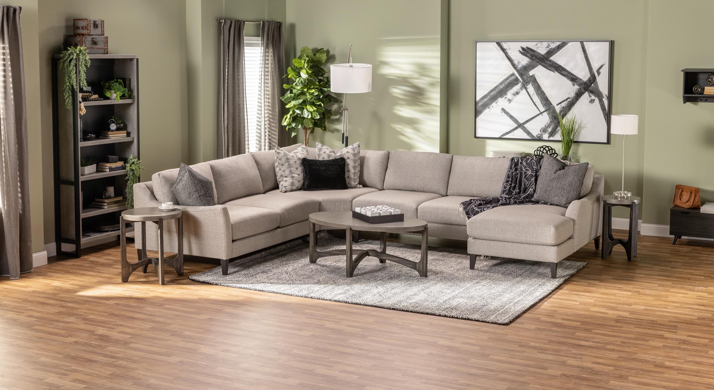 Neils 4-Pc. Sectional with Five Pillows