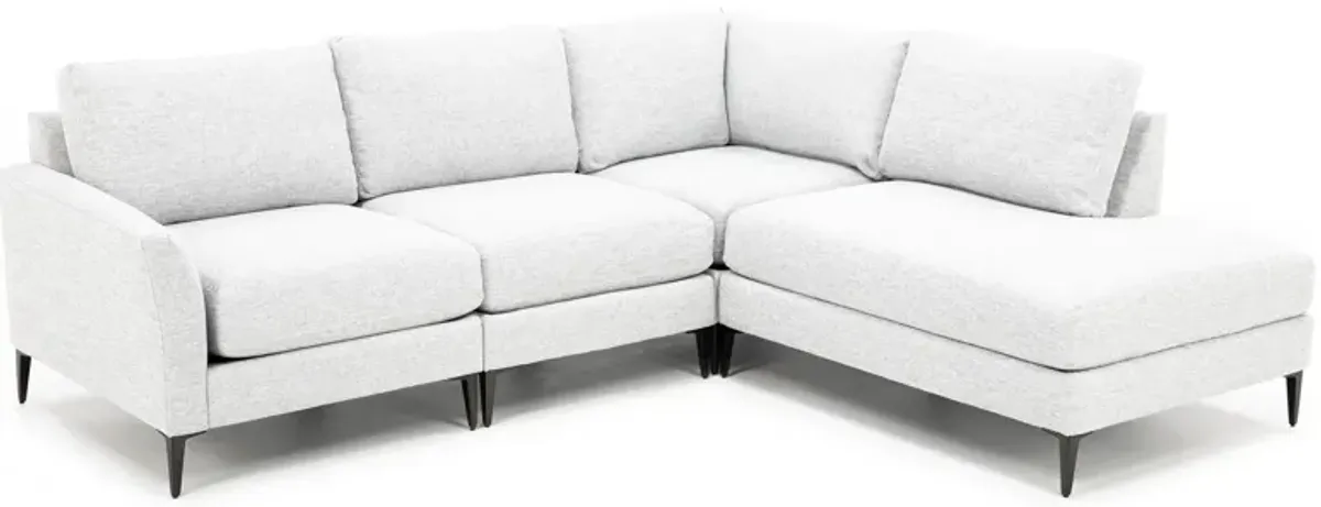 Nova 4-Pc. Sectional Right-Facing in Tech Pebble