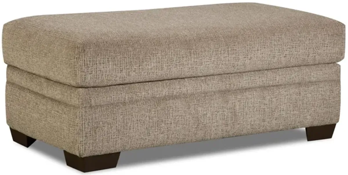 Oscar Wide Ottoman in Pewter