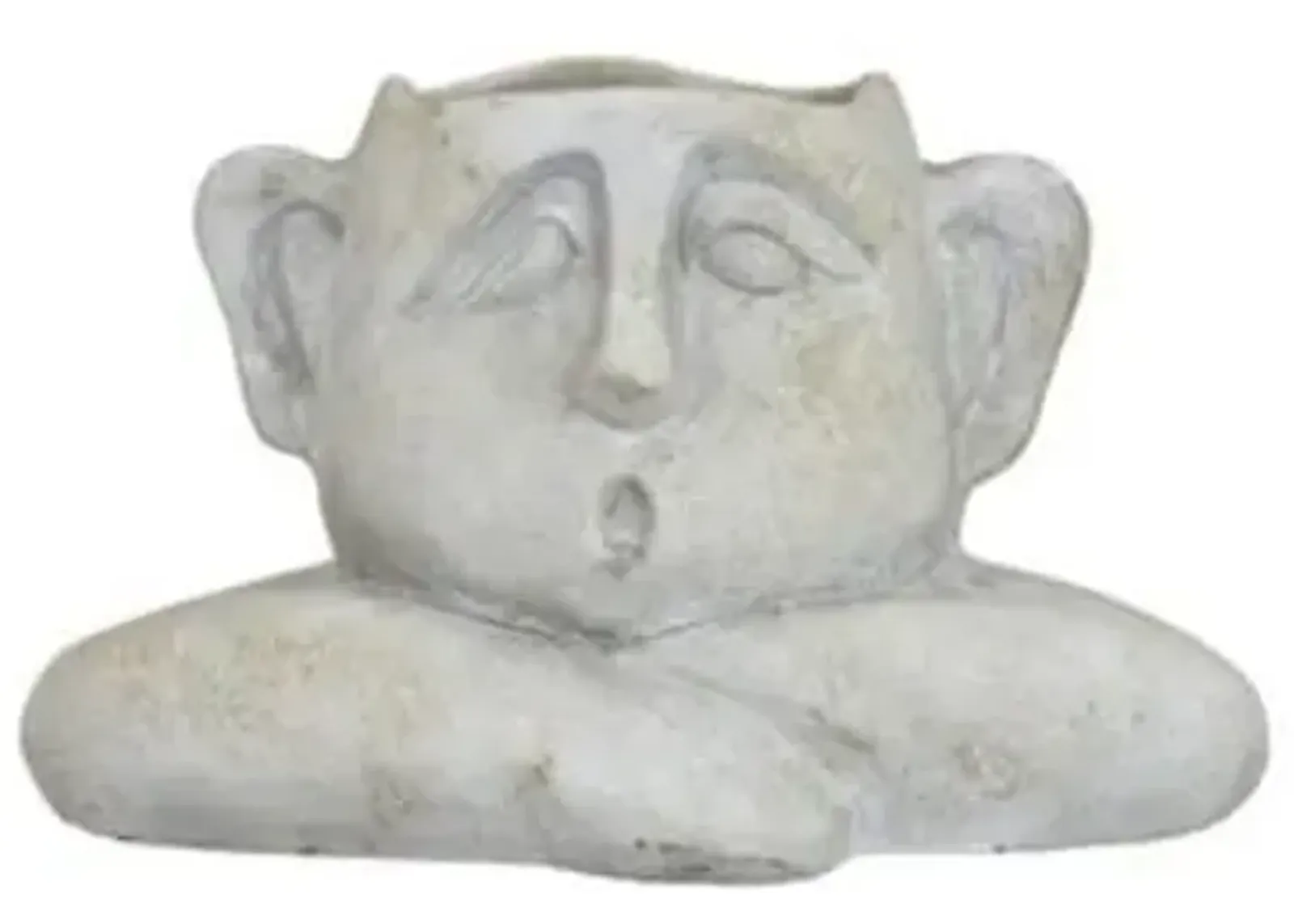 Light Grey Face Planter 8.75"W x 5.5"H