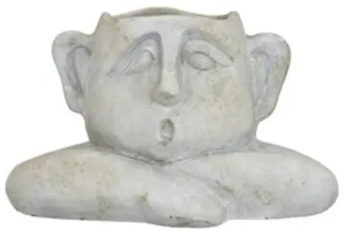 Light Grey Face Planter 8.75"W x 5.5"H