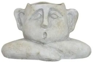 Light Grey Face Planter 8.75"W x 5.5"H