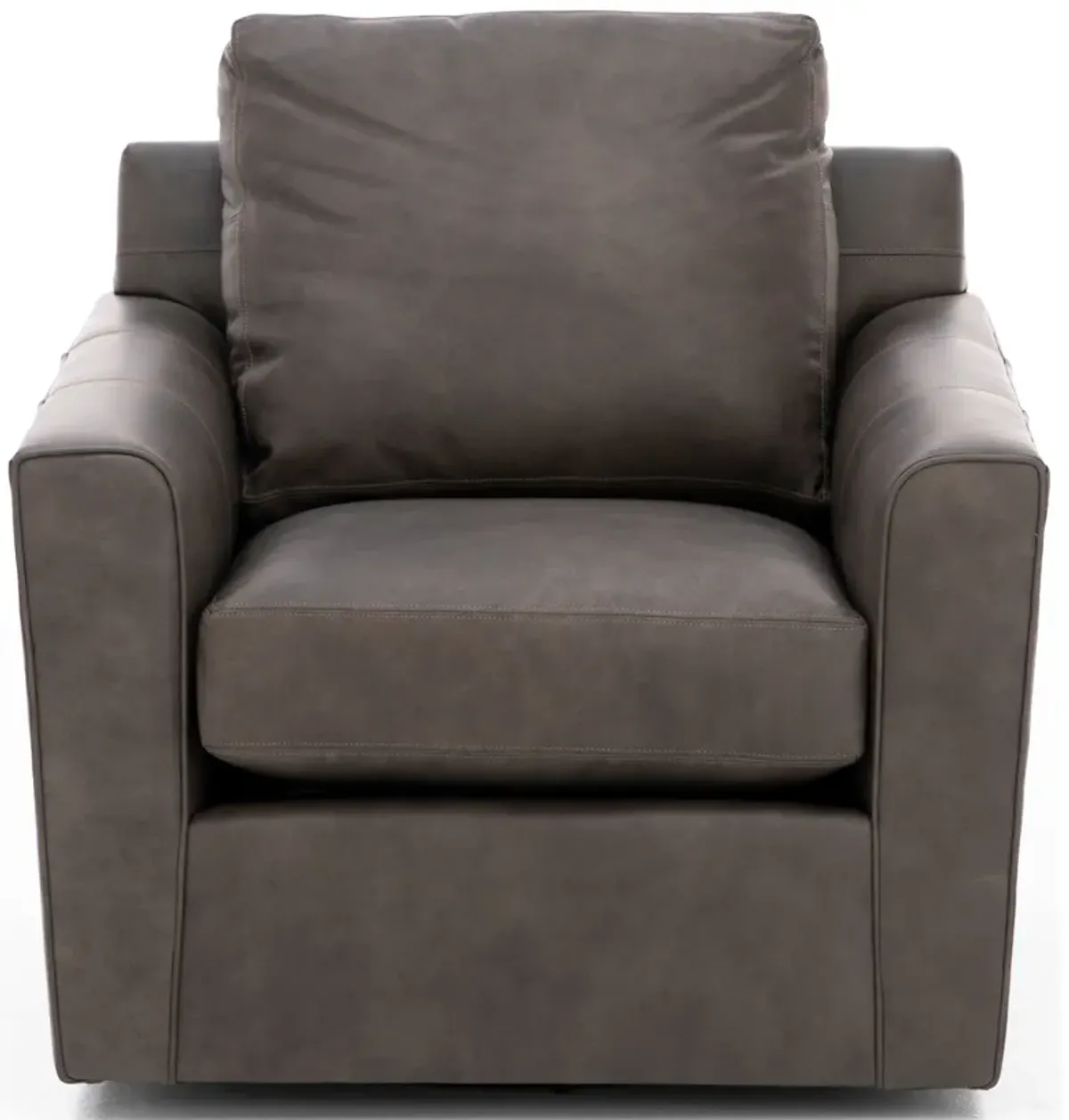 Darby Leather Flare Arm Swivel Chair