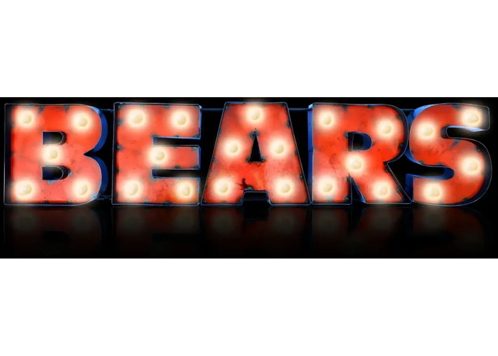 Recycled Metal Bears Wall Décor With Bulbs 43.5"W x 8.75"H