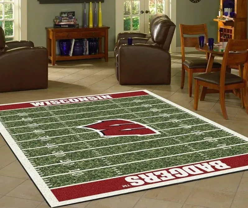 Badgers Homefield Area Rug 7'6"W x 10'6"L