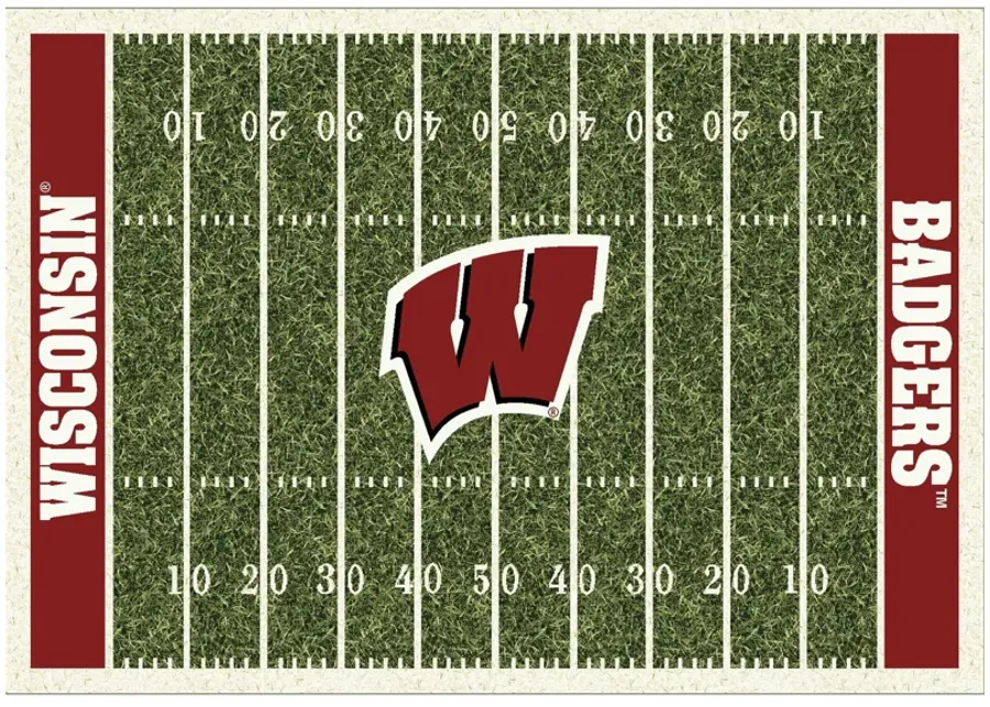 Badgers Homefield Area Rug 7'6"W x 10'6"L