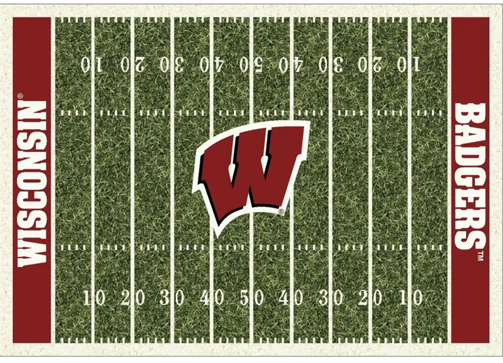 Badgers Homefield Area Rug 7'6"W x 10'6"L