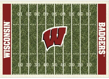 Badgers Homefield Area Rug 3'8"W x 5'3"L