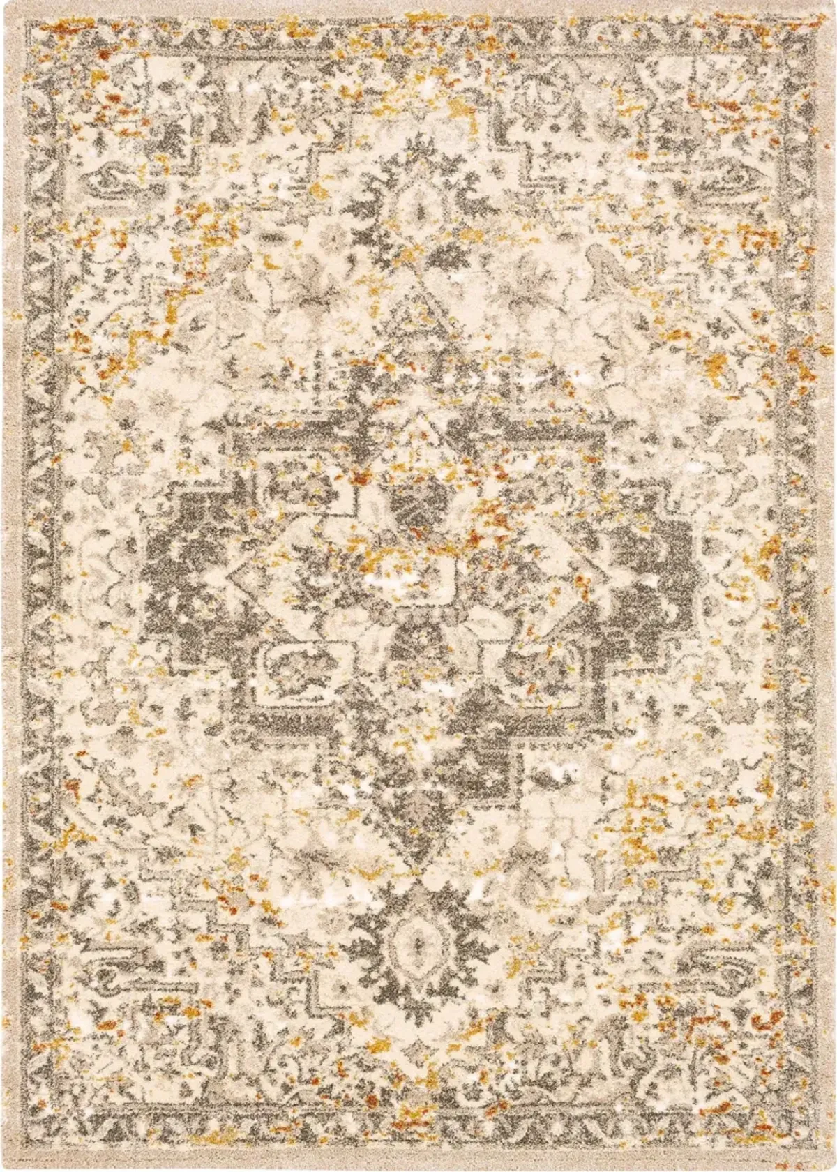 Tuscany Cream Medallion Area Rug 8'10"W x 12'1"L