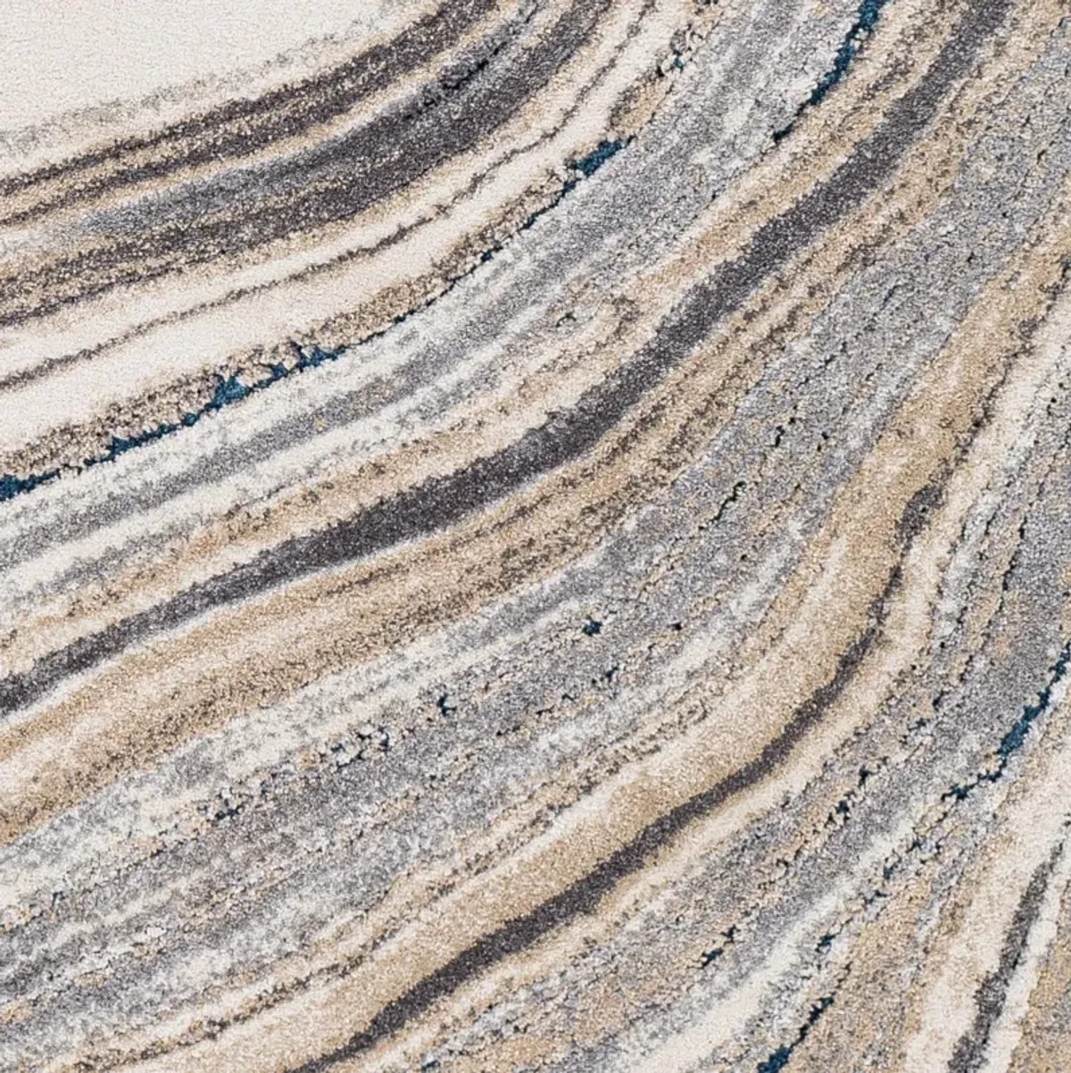 Tuscany Cream/Tan/Blue Swirl Area Rug 9'W x 12'1"L
