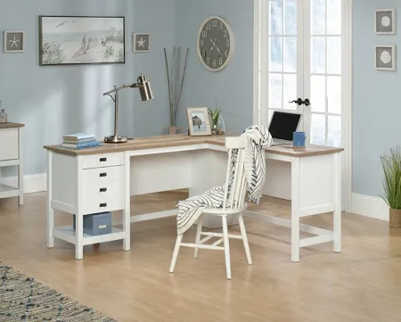 Soft White L Desk