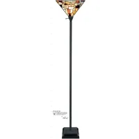 Black and Brown Tiffany-Style Glass Torchiere 16.25"W x 72"H