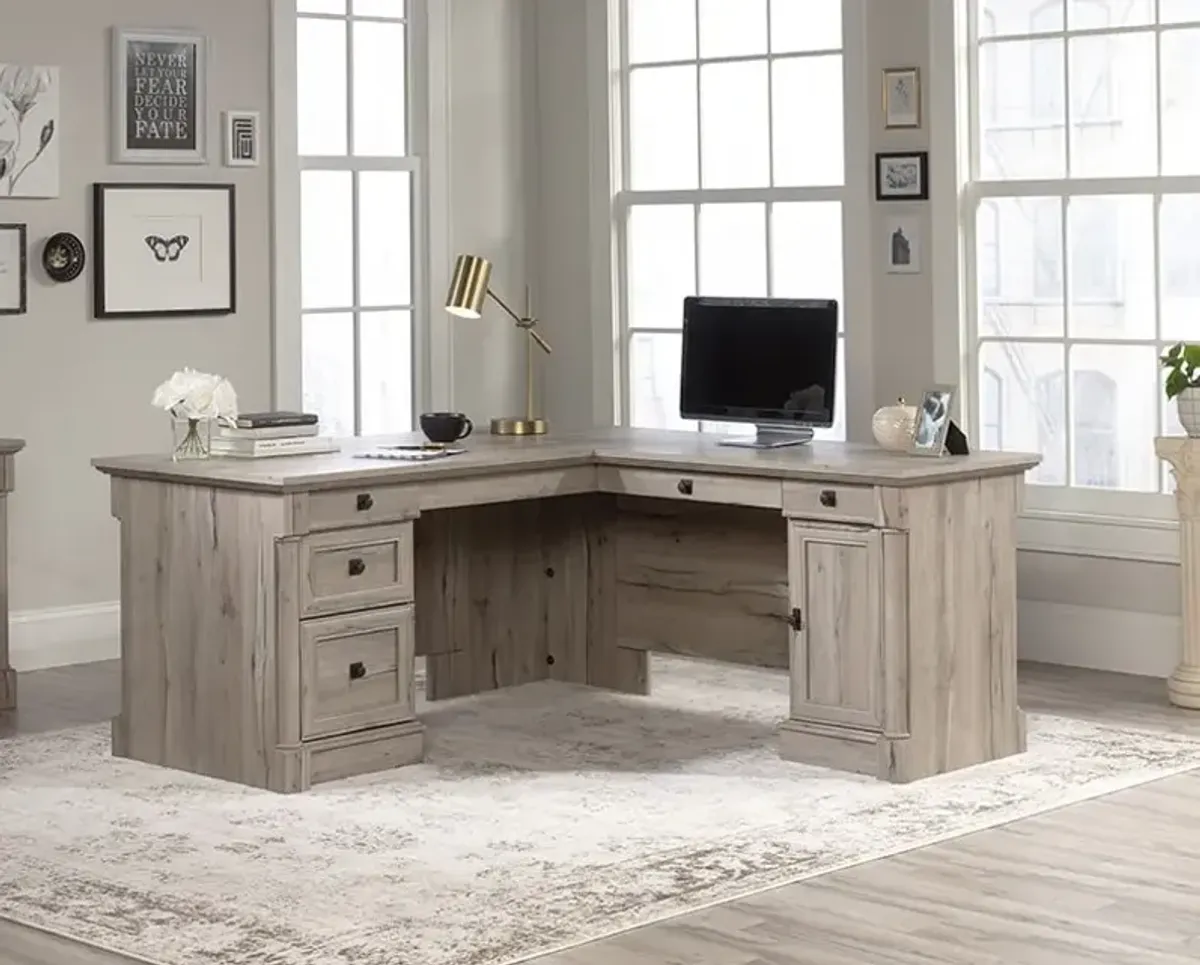 Split Oak L Desk