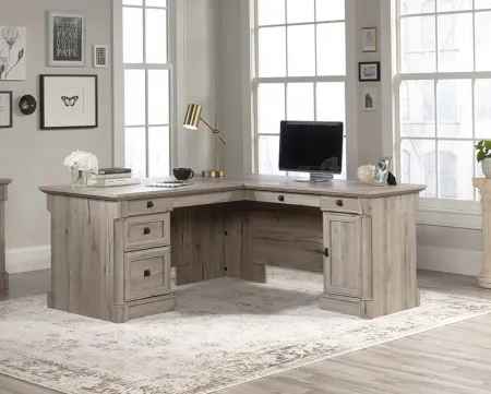 Split Oak L Desk