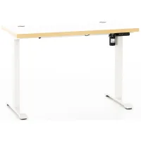 Rise Natural & White Sit Stand Desk 