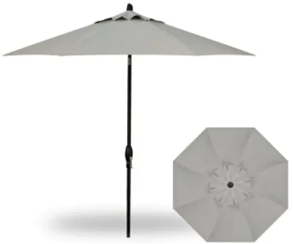 9' Auto Tilt Silver Linen Umbrella