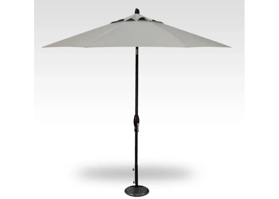 2-Pc 9' Auto Tilt Silver Linen Umbrella