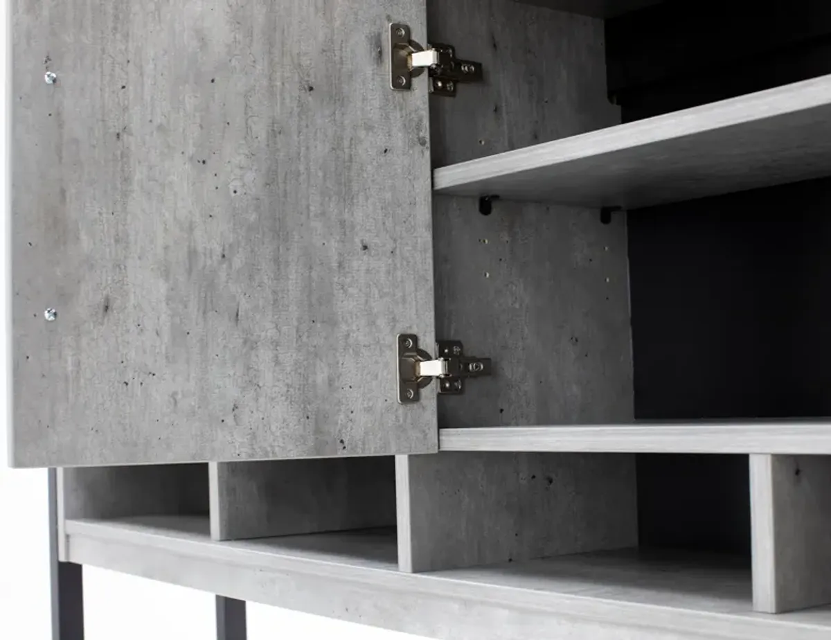 Artisan Concrete Credenza & Hutch