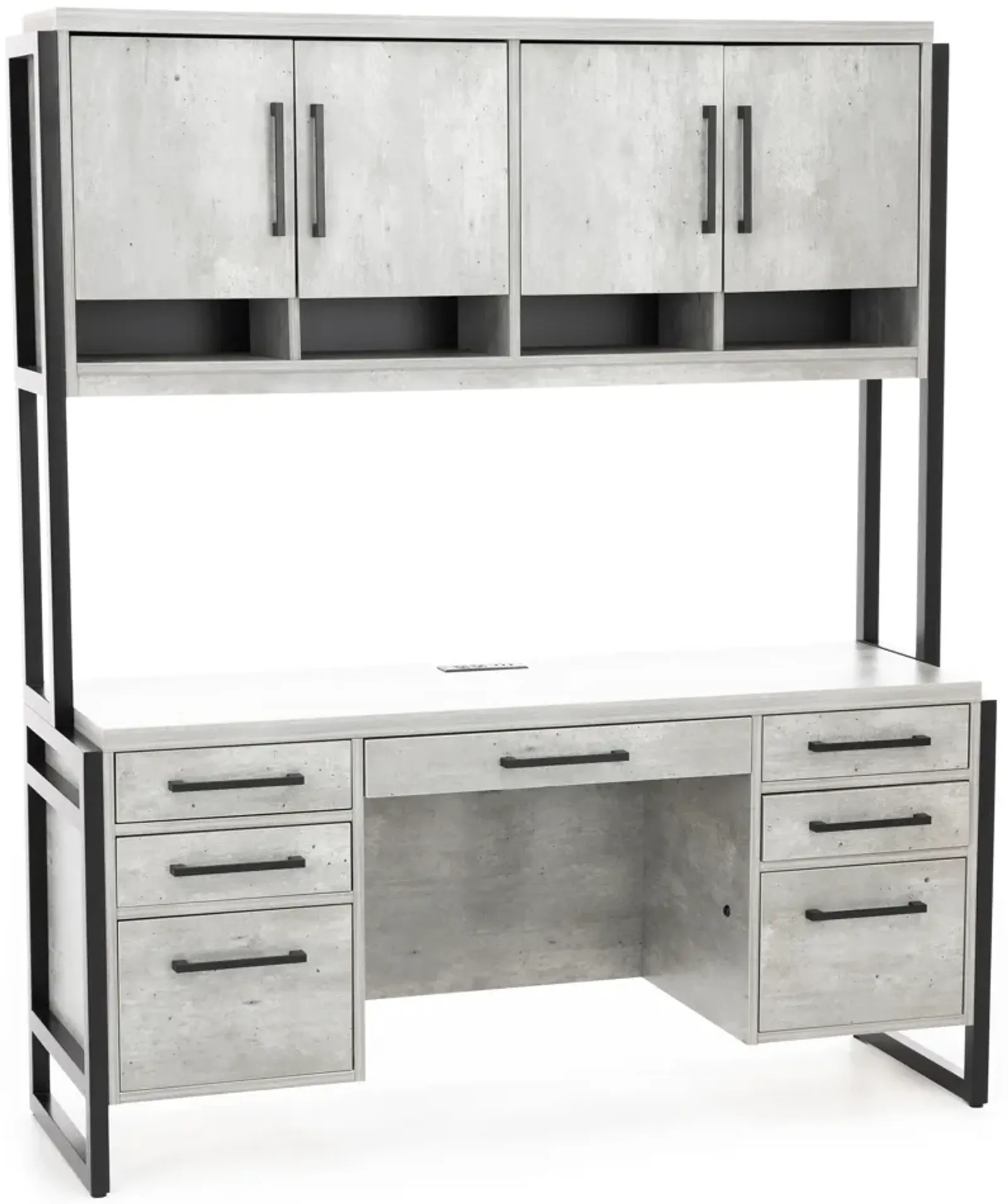 Artisan Concrete Credenza & Hutch