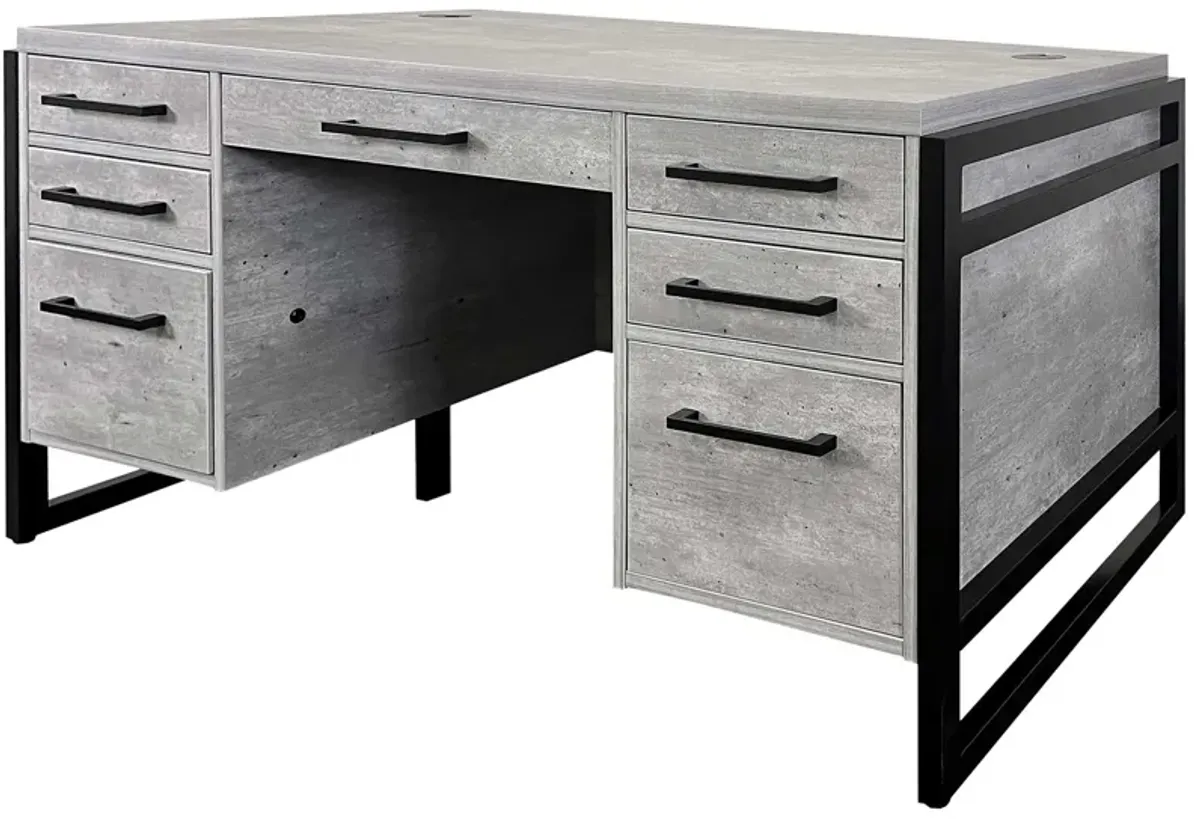 Artisan Concrete Double Ped Desk