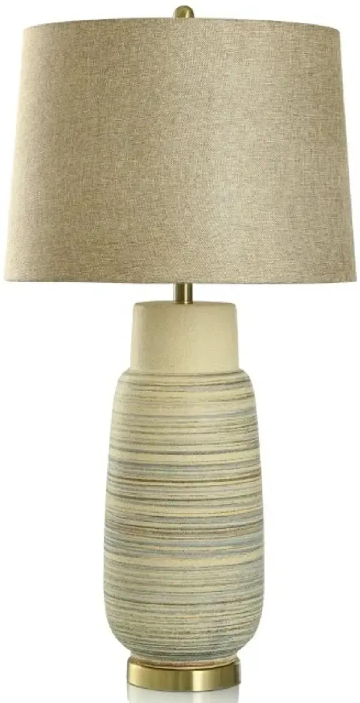 Tan, Brown, and Blue Ceramic Table Lamp 34.8"H