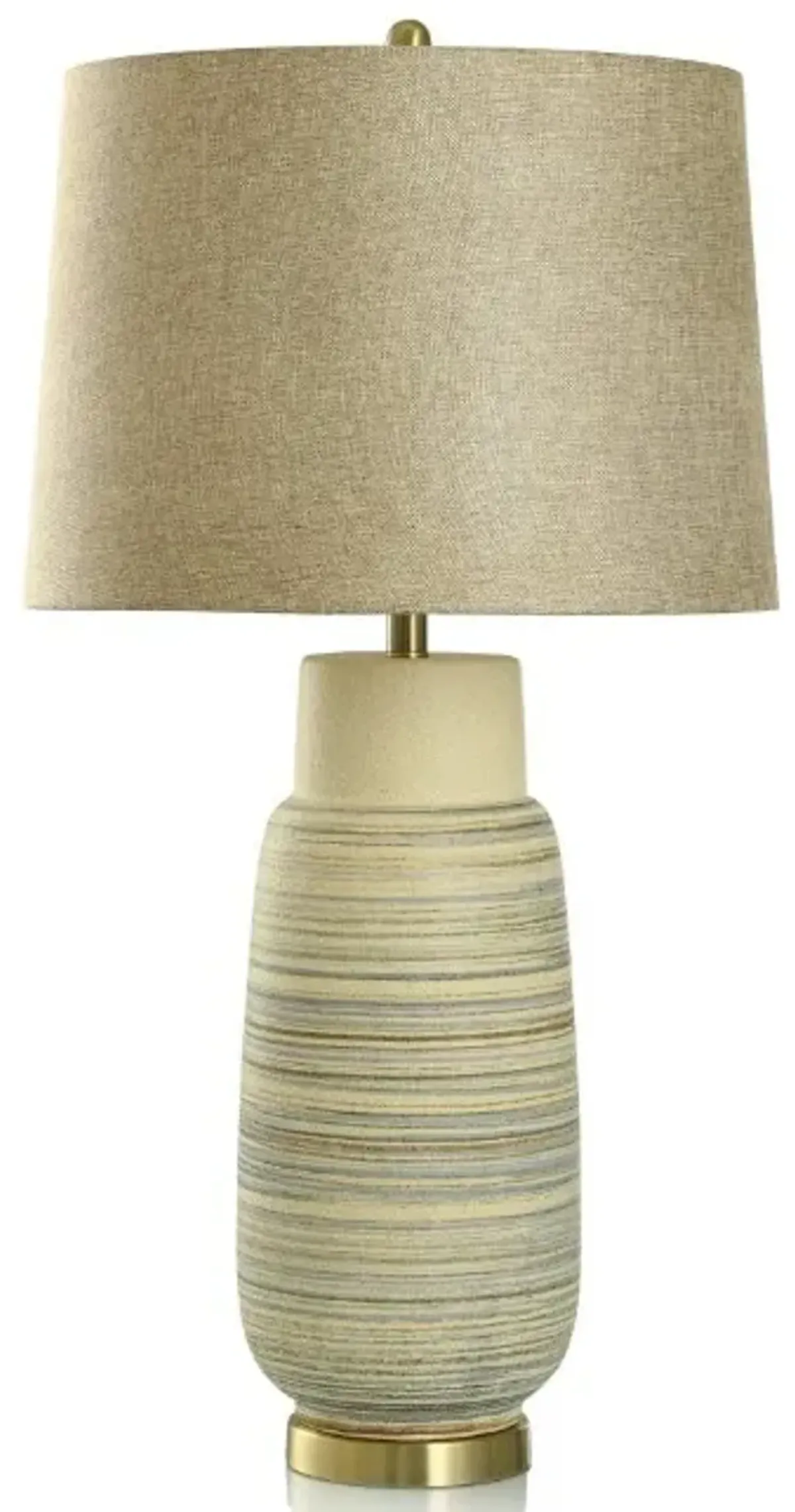 Tan, Brown, and Blue Ceramic Table Lamp 34.8"H