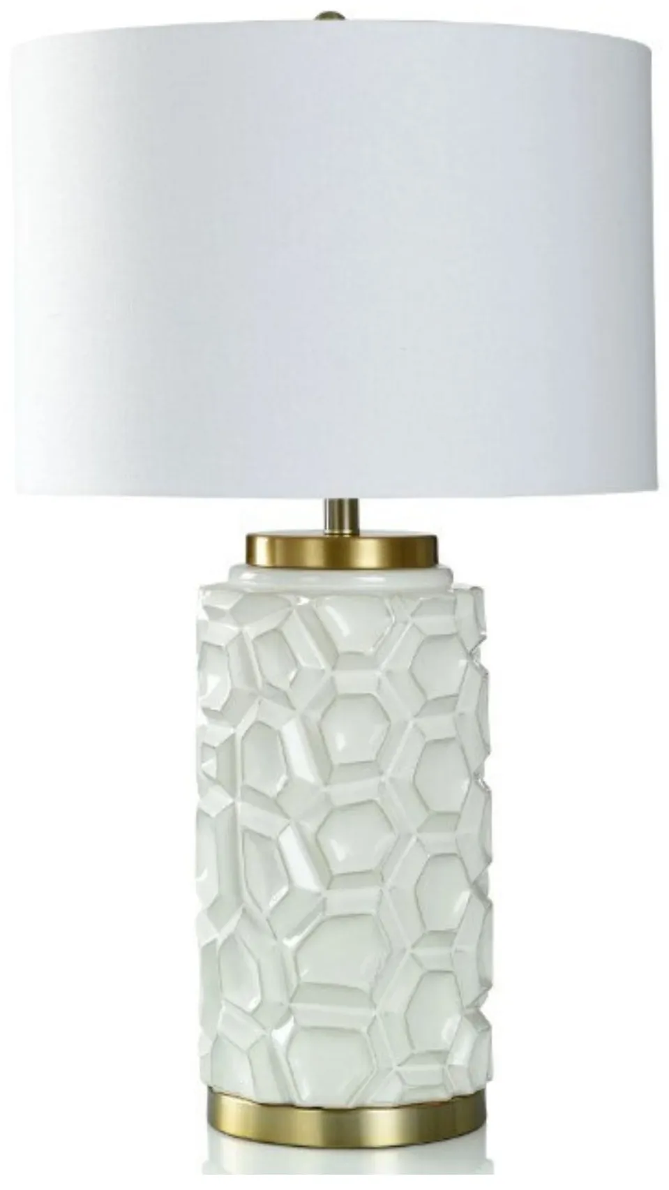 Textured White Ceramic Table Lamp 32"H