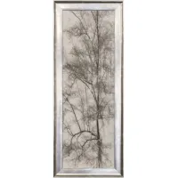 Grey and Cream Tree I Textured Framed Print 21"W x 53"H