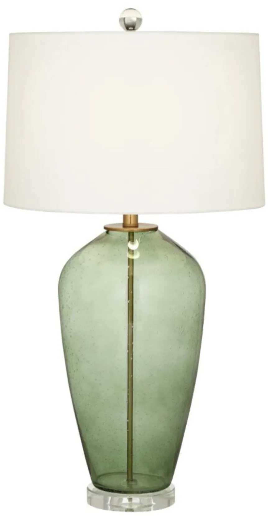 Green Seedy Glass Table Lamp 31"H