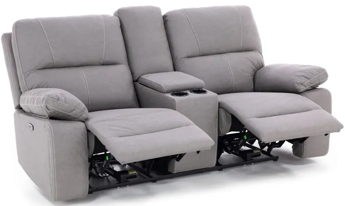 Explorer Power Headrest Reclining Console Loveseat