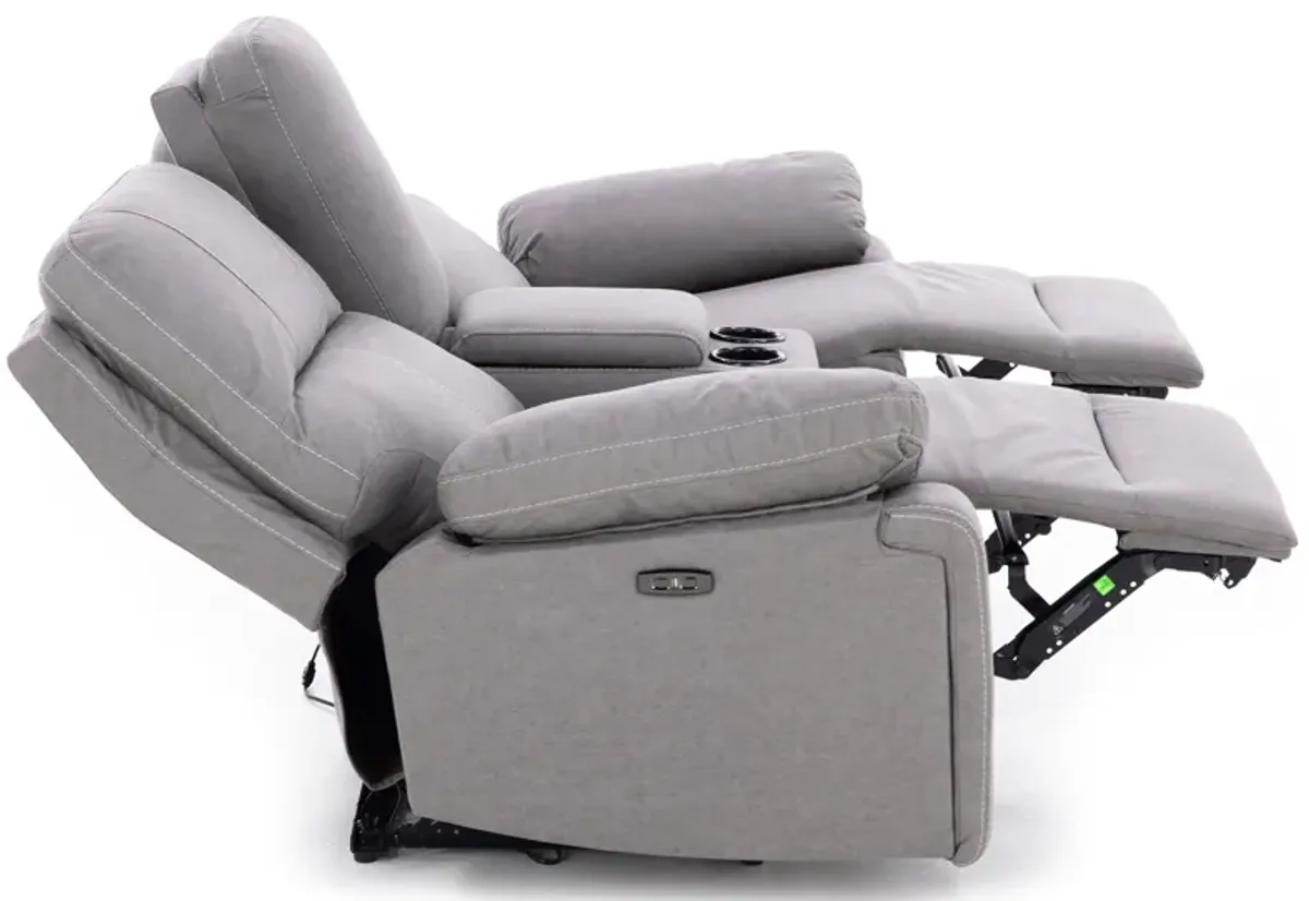 Explorer Power Headrest Reclining Console Loveseat