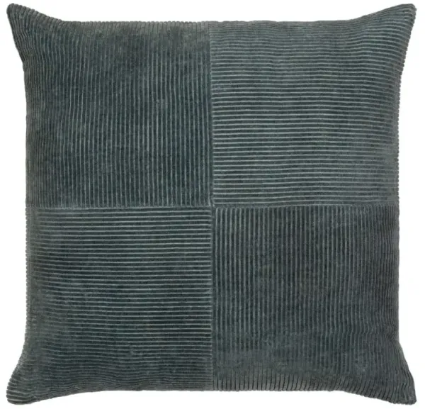 Charcoal Corduroy Poly Pillow 18"W x 18"H