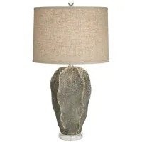 Taupe Faux Stone Table Lamp 29"H