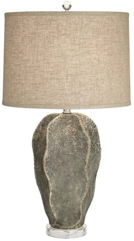 Taupe Faux Stone Table Lamp 29"H