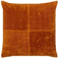 Brick Red Corduroy Pillow 18"W x 18"H