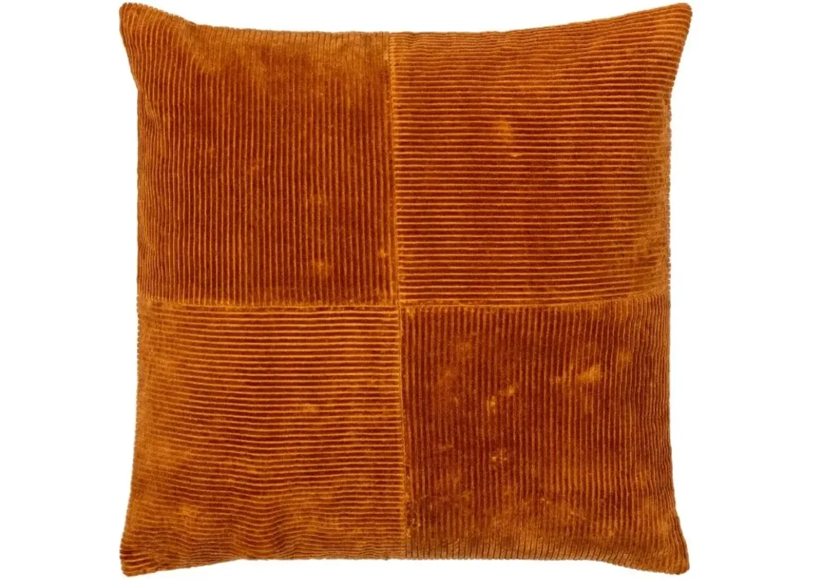 Brick Red Corduroy Pillow 18"W x 18"H