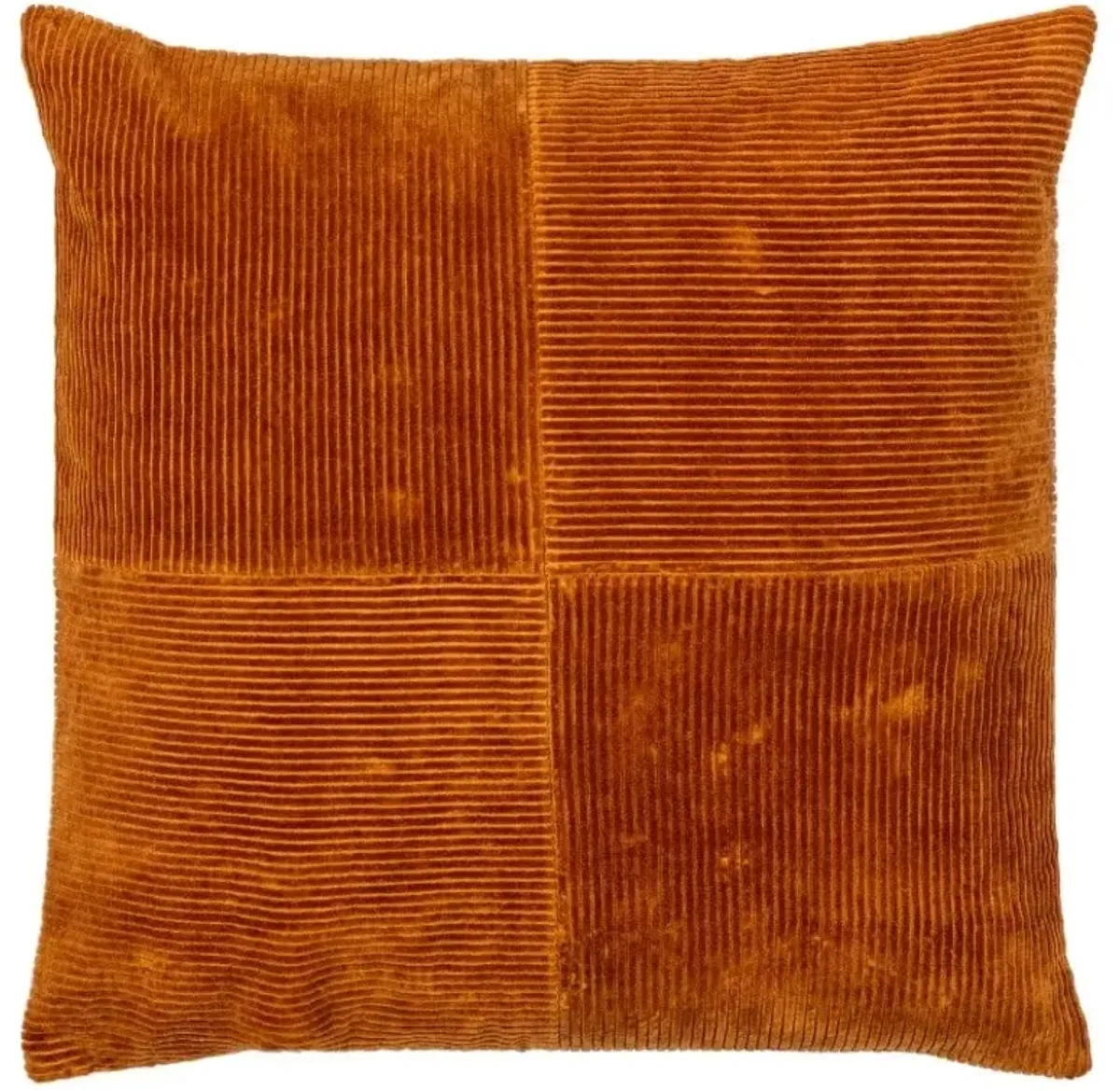 Brick Red Corduroy Pillow 18"W x 18"H