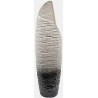 Small Cream Ceramic Textured Vase 4"W x 15.55"H