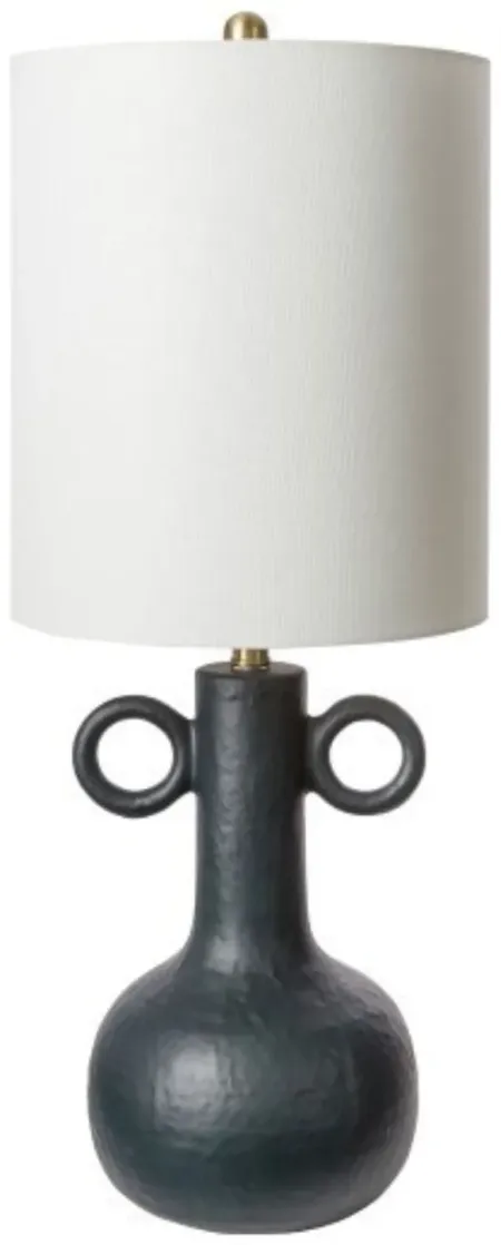 Black Matte Ceramic Table Lamp 32"H