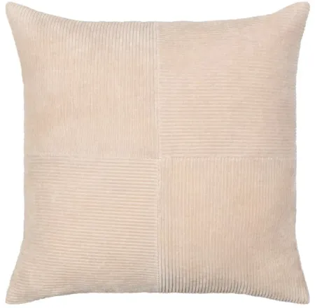 Light Beige Corduroy Pillow 18"W x 18"H