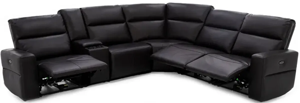 Odessa 6-Pc. Leather Power Headrest Modular