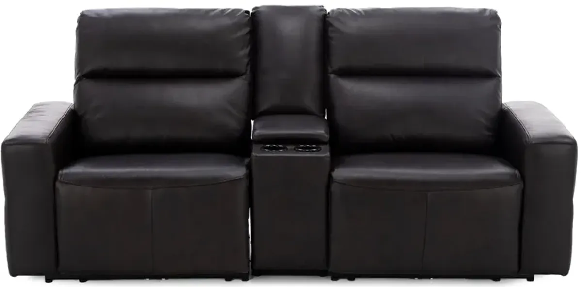 Odessa 3-Pc. Leather Power Headrest Console Loveseat