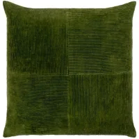 Olive Corduroy Pillow 18"W x 18"H