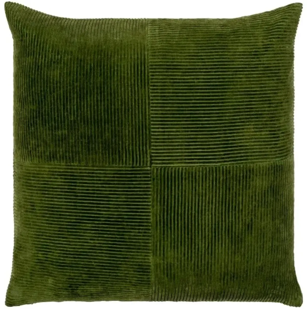 Olive Corduroy Pillow 18"W x 18"H