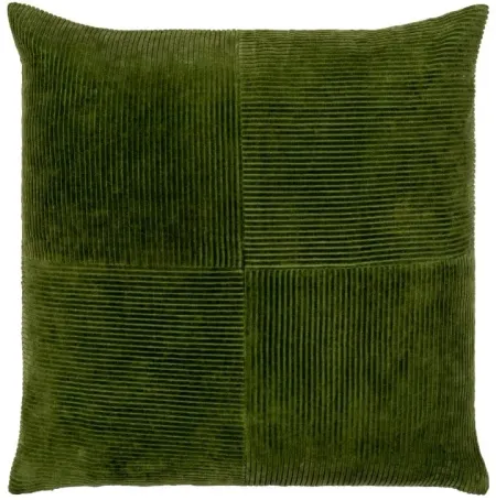 Olive Corduroy Pillow 18"W x 18"H