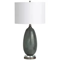 Grey Glass Table Lamp 30.5"H