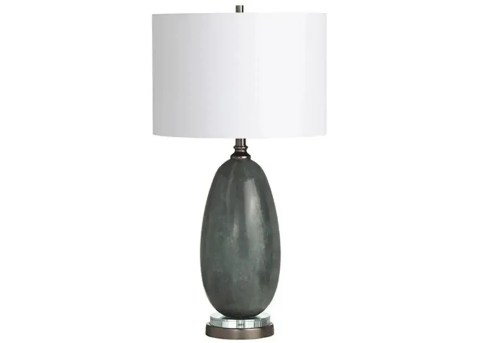 Grey Glass Table Lamp 30.5"H