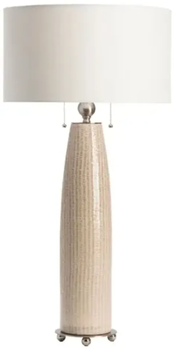 Tan Ceramic Table Lamp 36"H