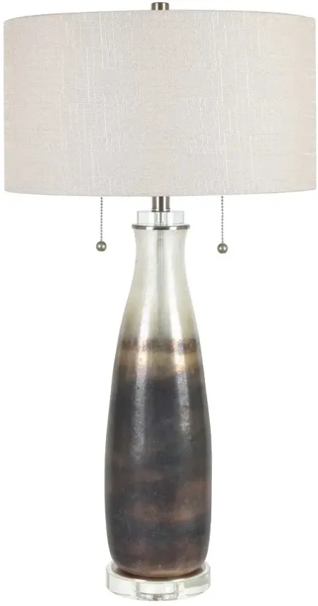 Brown Glass Table Lamp 32"H