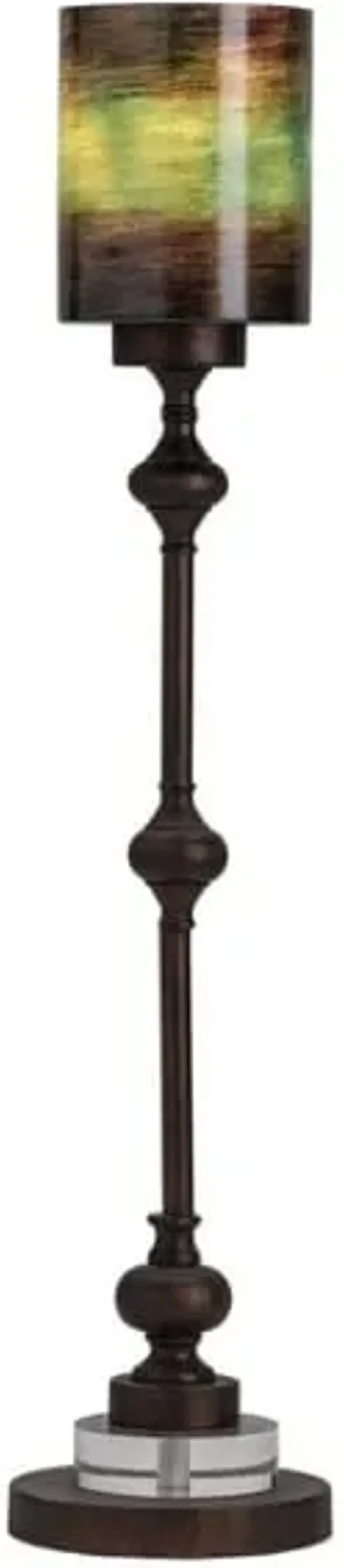 Bronze Glass Buffet Lamp 35"H